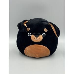 Squishmallows 8" Mateo Black Brown Rottweiler Dog Plush Kellytoy Stuffed Animal